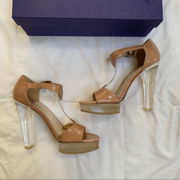 Stuart Weitzman Adobe Aniline patent clear heels - Picture 3 of 11